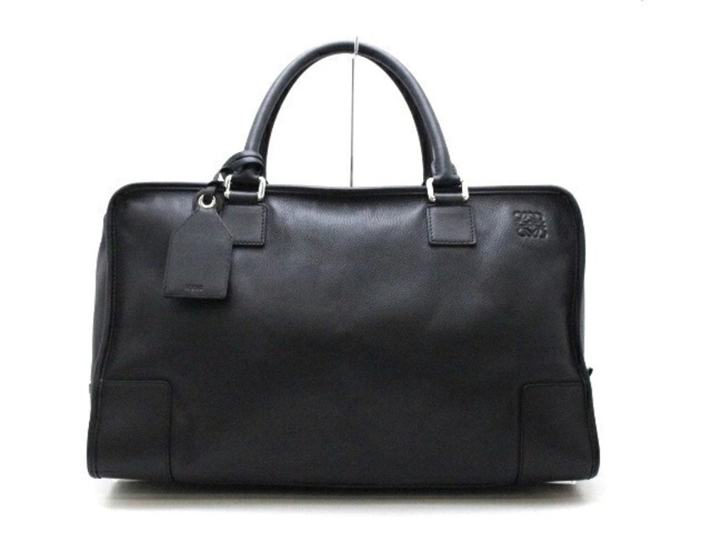 Loewe Amazona Handbag Boston Bag Calfskin Black